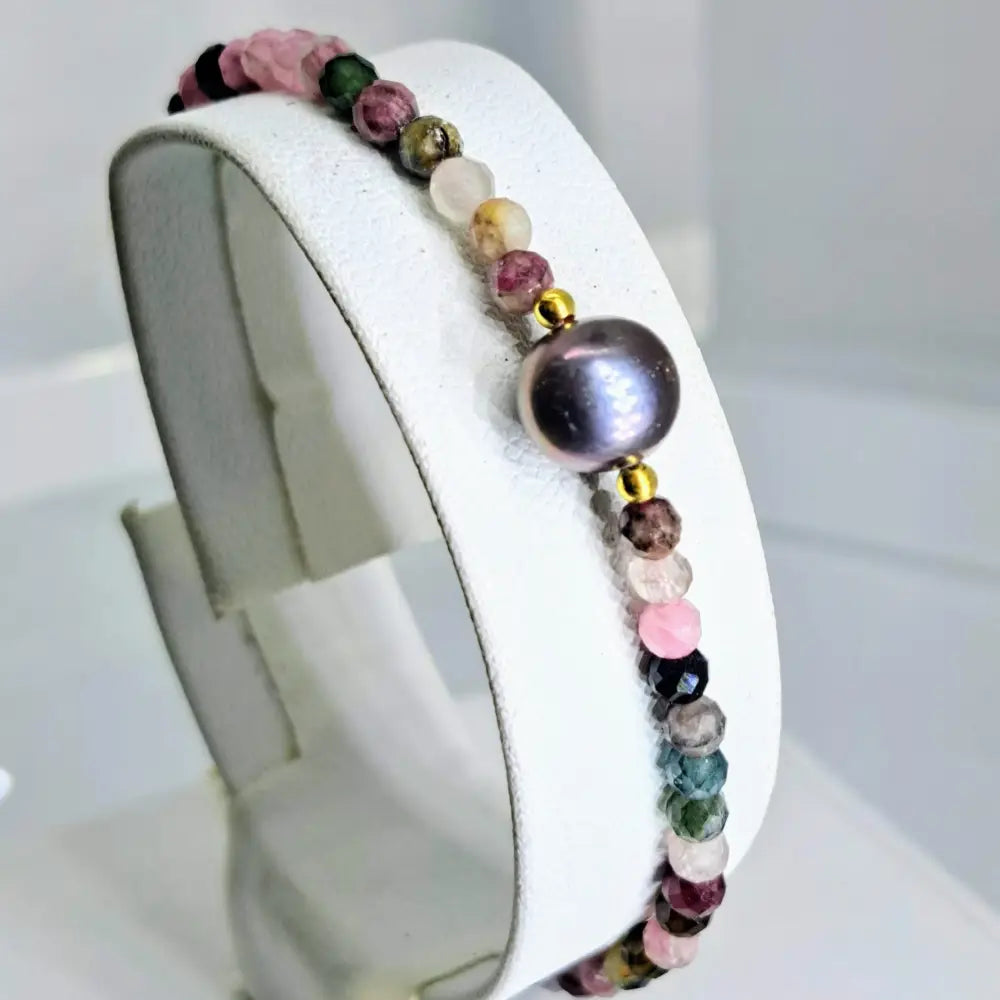 ?TEmptation’ 7’’ to 9’’ Bracelet - Tourmaline Pearl in Gold Filled - with Plated Findings