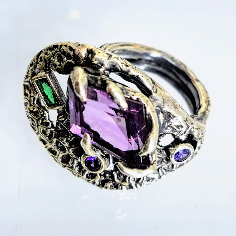 ?THe Royal Me’ Adj. Size Ring - Amethyst Tourmaline Sterling - Adjustable