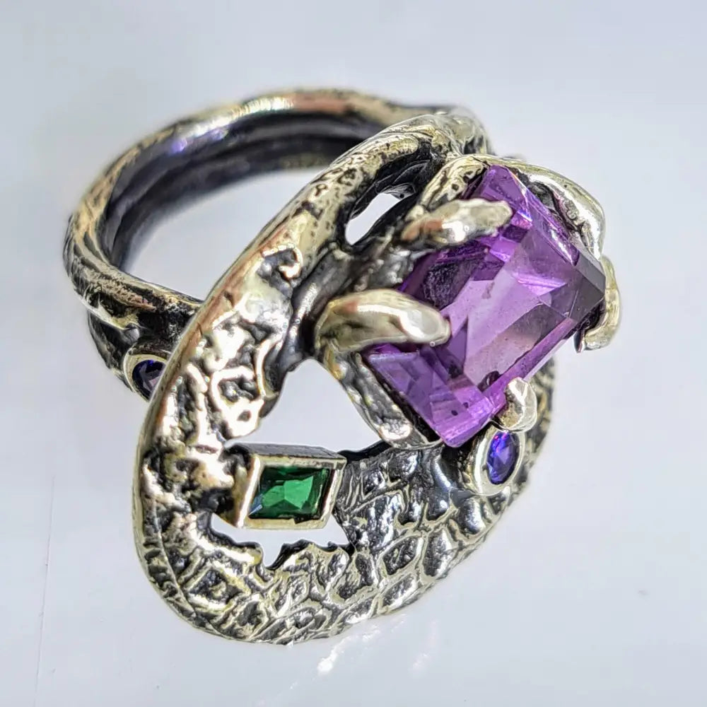 ?THe Royal Me’ Adj. Size Ring - Amethyst Tourmaline Sterling - Adjustable