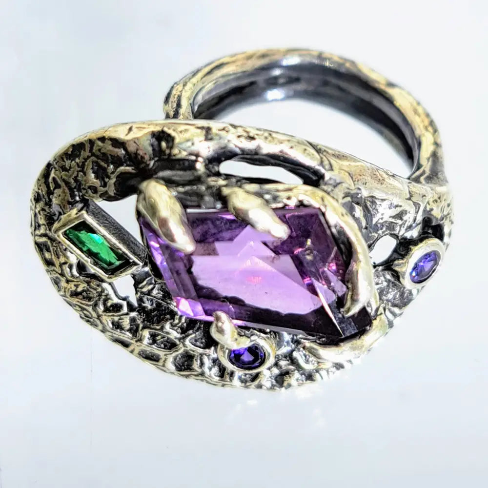 ?THe Royal Me’ Adj. Size Ring - Amethyst Tourmaline Sterling - Adjustable