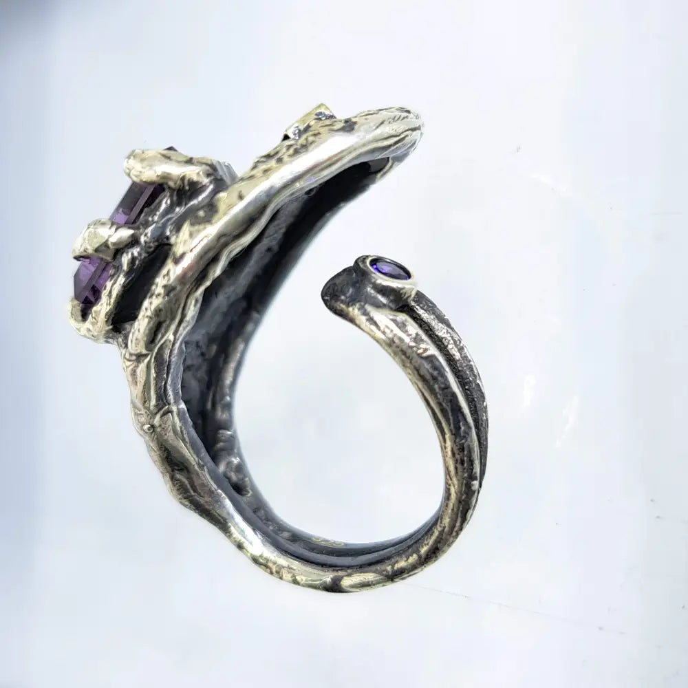 ?THe Royal Me’ Adj. Size Ring - Amethyst Tourmaline Sterling - Adjustable