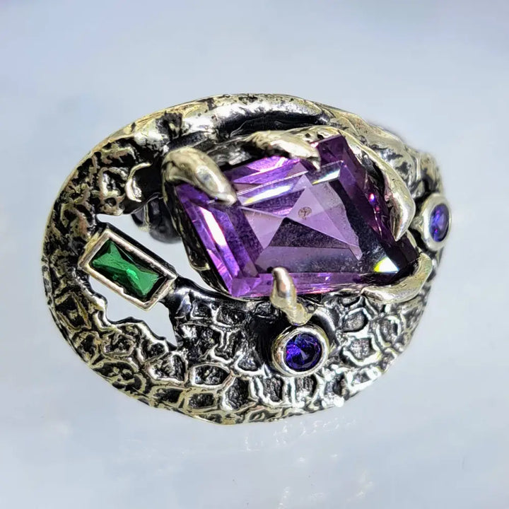 ?THe Royal Me’ Adj. Size Ring - Amethyst Tourmaline Sterling - Adjustable