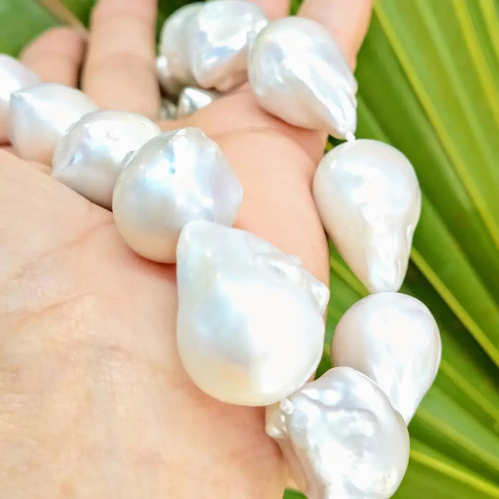 ?THe Wilmas’ Necklace - Massive Baroque Pearls Sterling Clasp