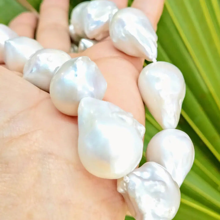 ?THe Wilmas’ Necklace - Massive Baroque Pearls Sterling Clasp
