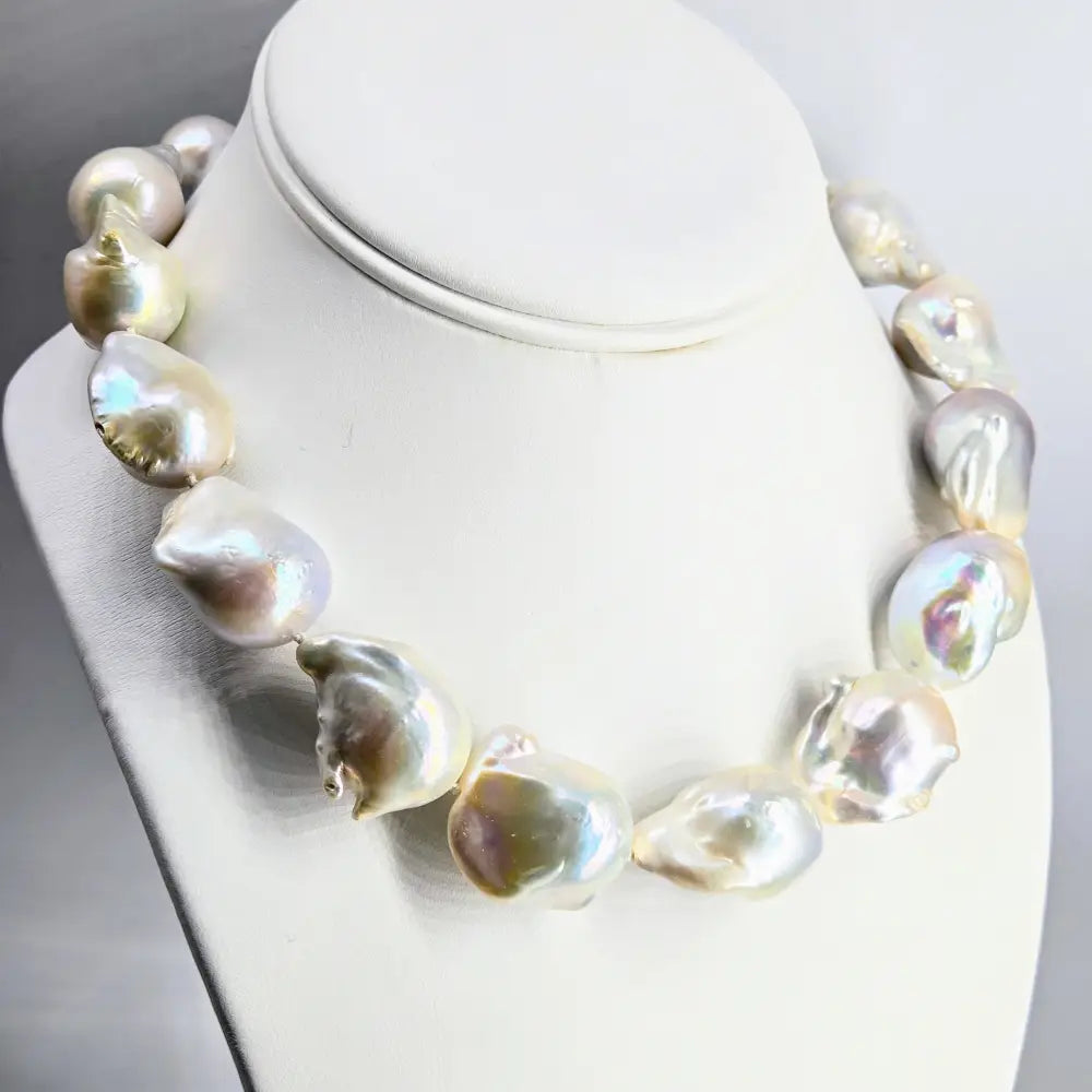 ?THe Wilmas’ Necklace - Massive Baroque Pearls Sterling Clasp