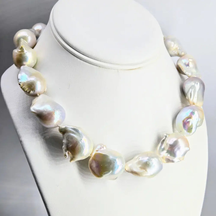 ?THe Wilmas’ Necklace - Massive Baroque Pearls Sterling Clasp