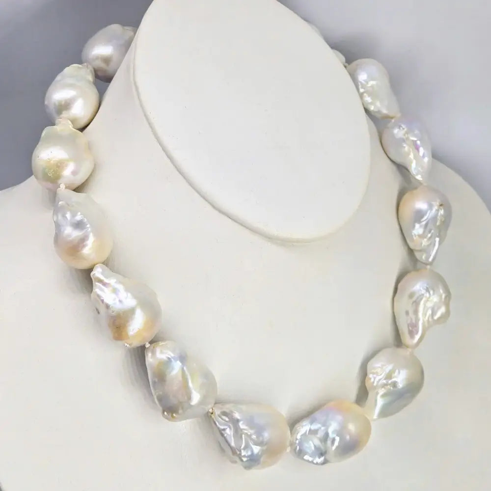 ?THe Wilmas’ Necklace - Massive Baroque Pearls Sterling Clasp