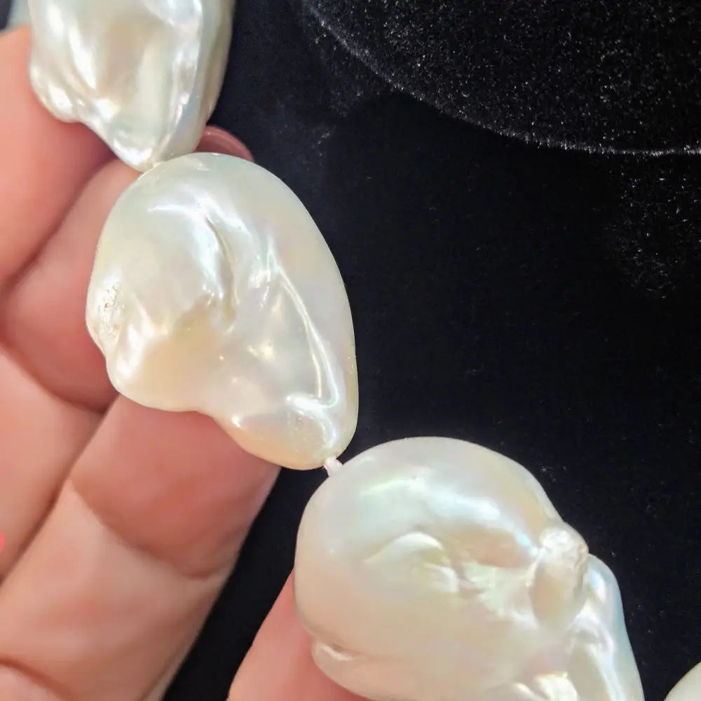 ?THe Wilmas’ Necklace - Massive Baroque Pearls Sterling Clasp