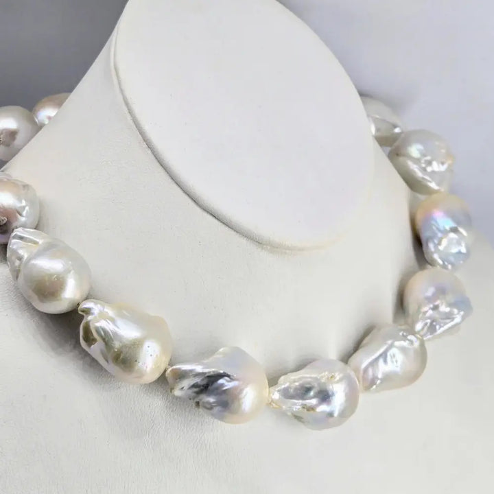 ?THe Wilmas’ Necklace - Massive Baroque Pearls Sterling Clasp