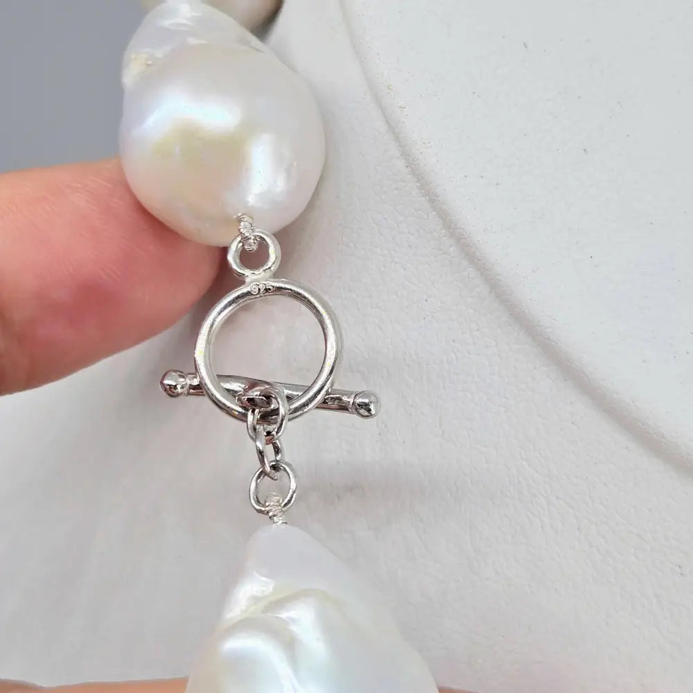 ?THe Wilmas’ Necklace - Massive Baroque Pearls Sterling Clasp