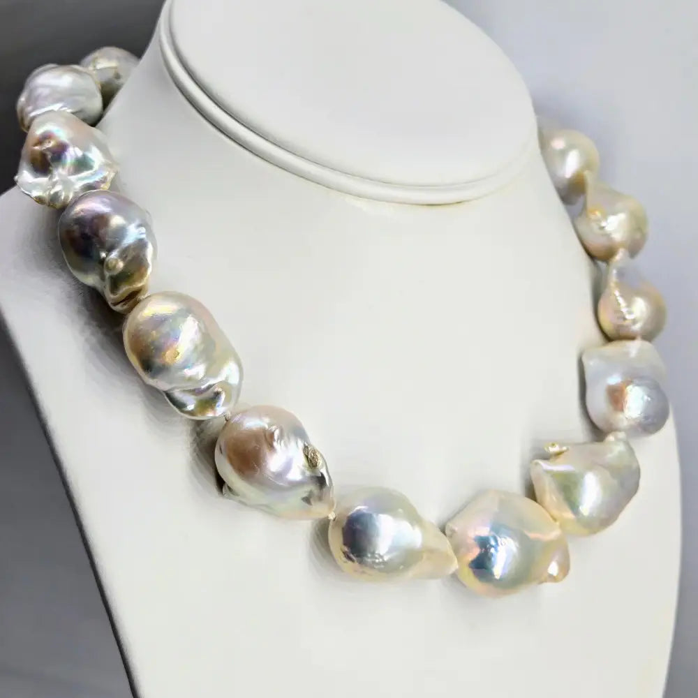?THe Wilmas’ Necklace - Massive Baroque Pearls Sterling Clasp