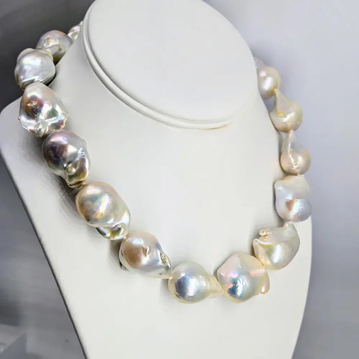?THe Wilmas’ Necklace - Massive Baroque Pearls Sterling Clasp