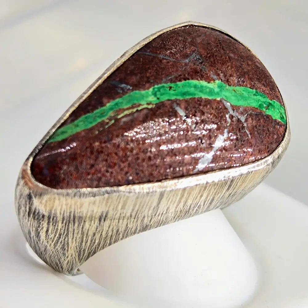 ?THin Mint’ Sz 7 Ring - Chrysocholla in Matrix Sterling