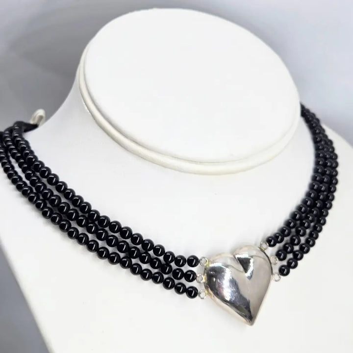?THis Old Heart’ 15’’ Necklace - Onyx Sterling