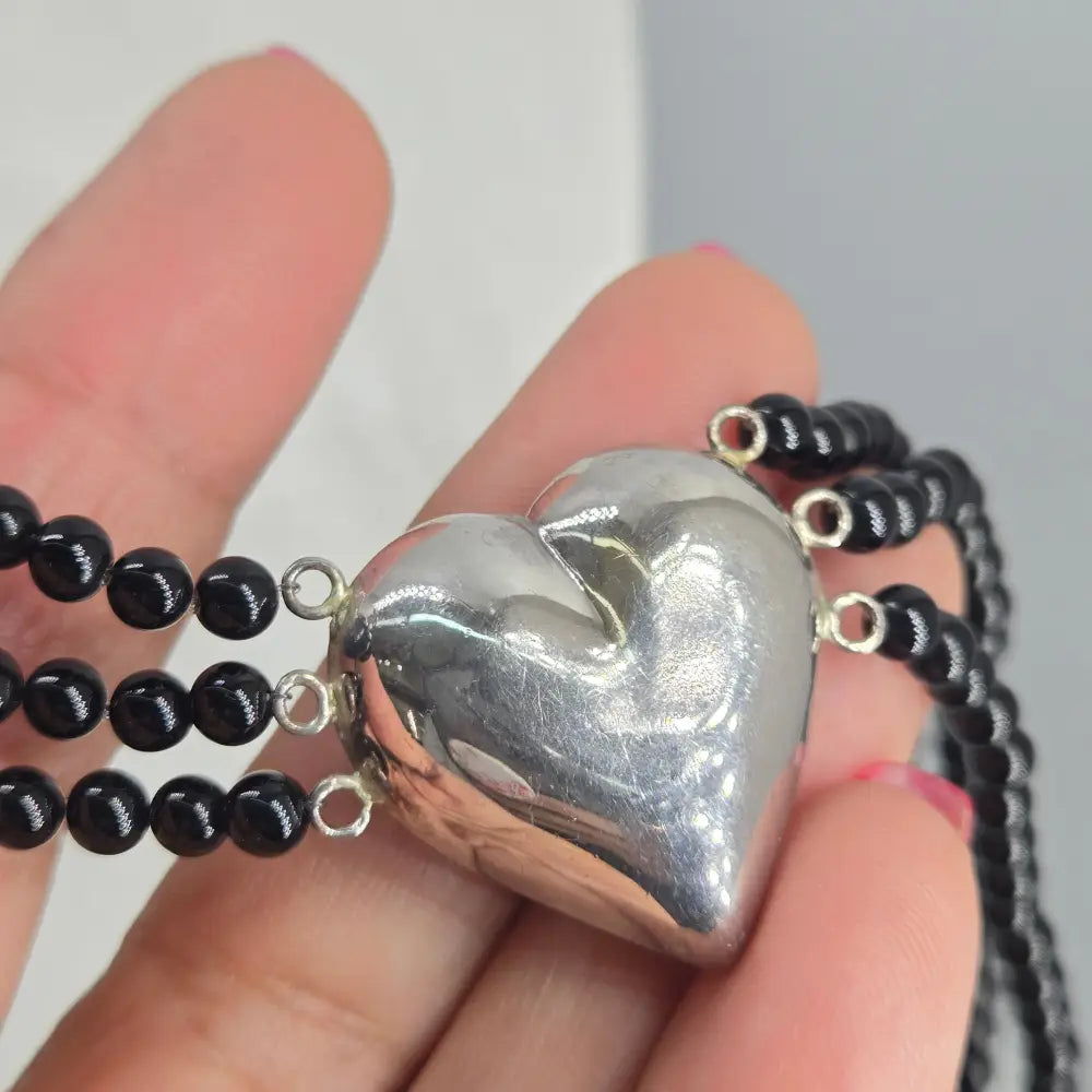 ?THis Old Heart’ 15’’ Necklace - Onyx Sterling