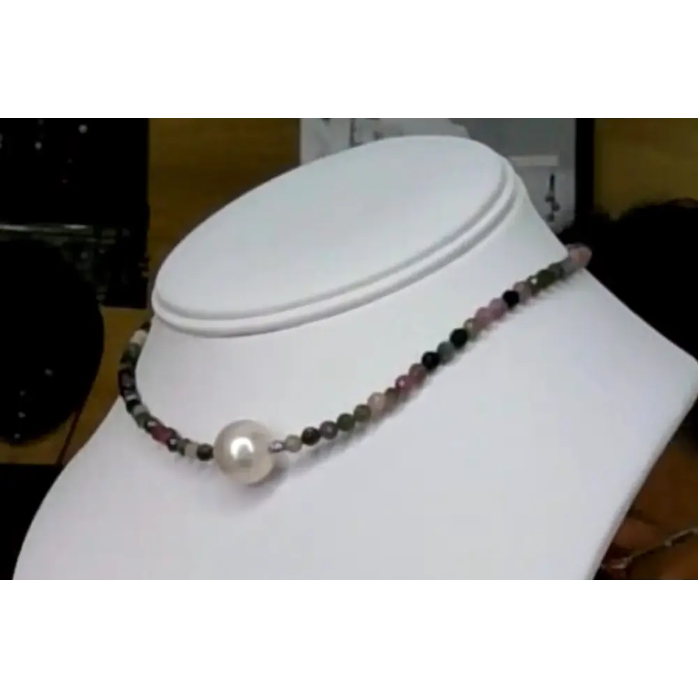 6/25 Show Item #38: Tourmaline & Pearl Necklace - Necklaces