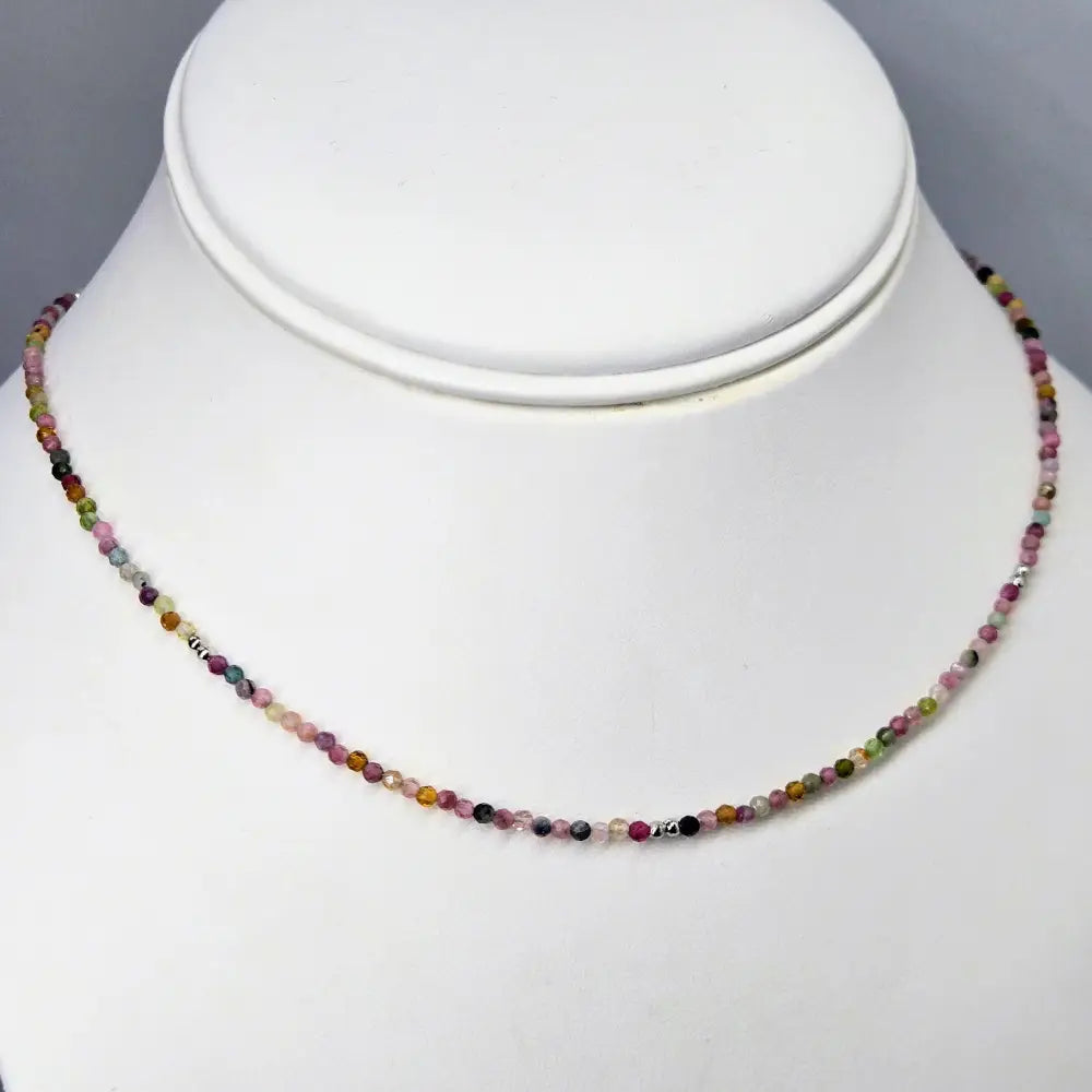 ?TOurmaline Treasure Gem Strand’ 16’’ to 18’’ Necklace - Tourmaline Sterling