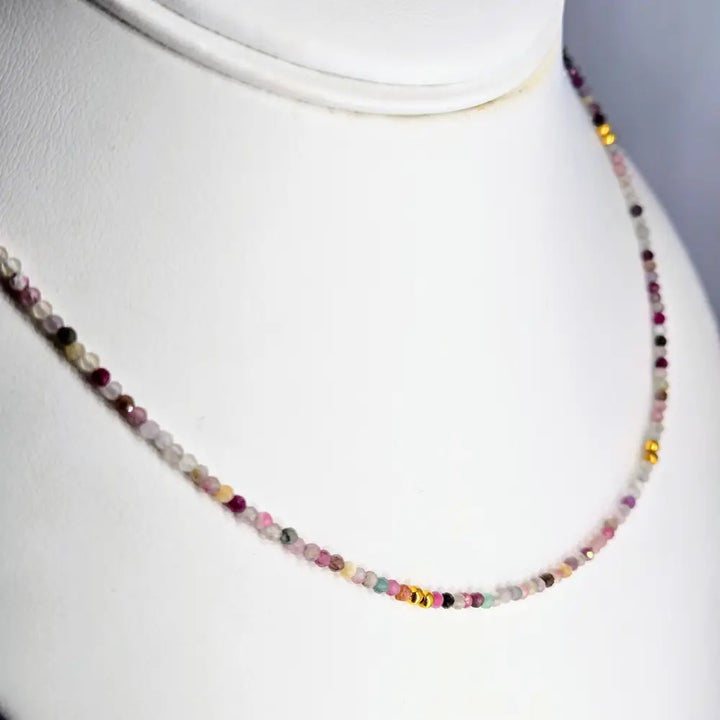 ?TOurmaline Treasure Gem Strand’ 16’’ to 18’’ Necklace - Tourmaline Sterling