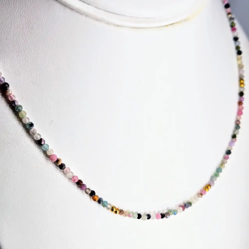 ?TOurmaline Treasure Gem Strand’ 16’’ to 18’’ Necklace - Tourmaline Sterling