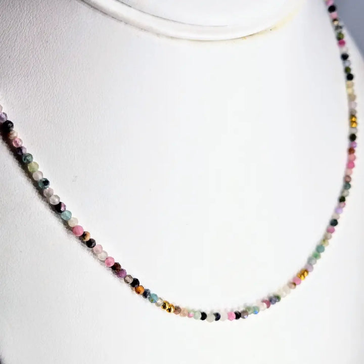 ?TOurmaline Treasure Gem Strand’ 16’’ to 18’’ Necklace - Tourmaline Sterling