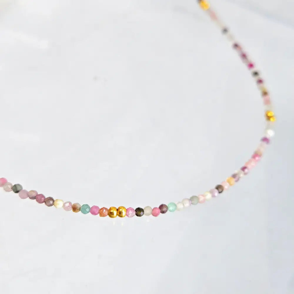 ?TOurmaline Treasure Gem Strand’ 16’’ to 18’’ Necklace - Tourmaline Sterling - Gold-silver Findings