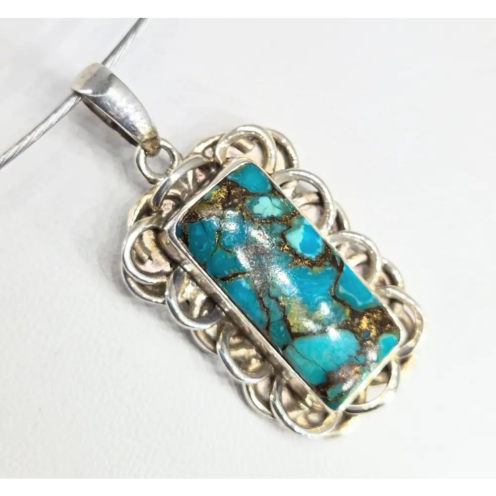 ?TUrquoise Signal’ Pendant Necklace - Mojave Turquoise Sterling - Key West Local Luxe
