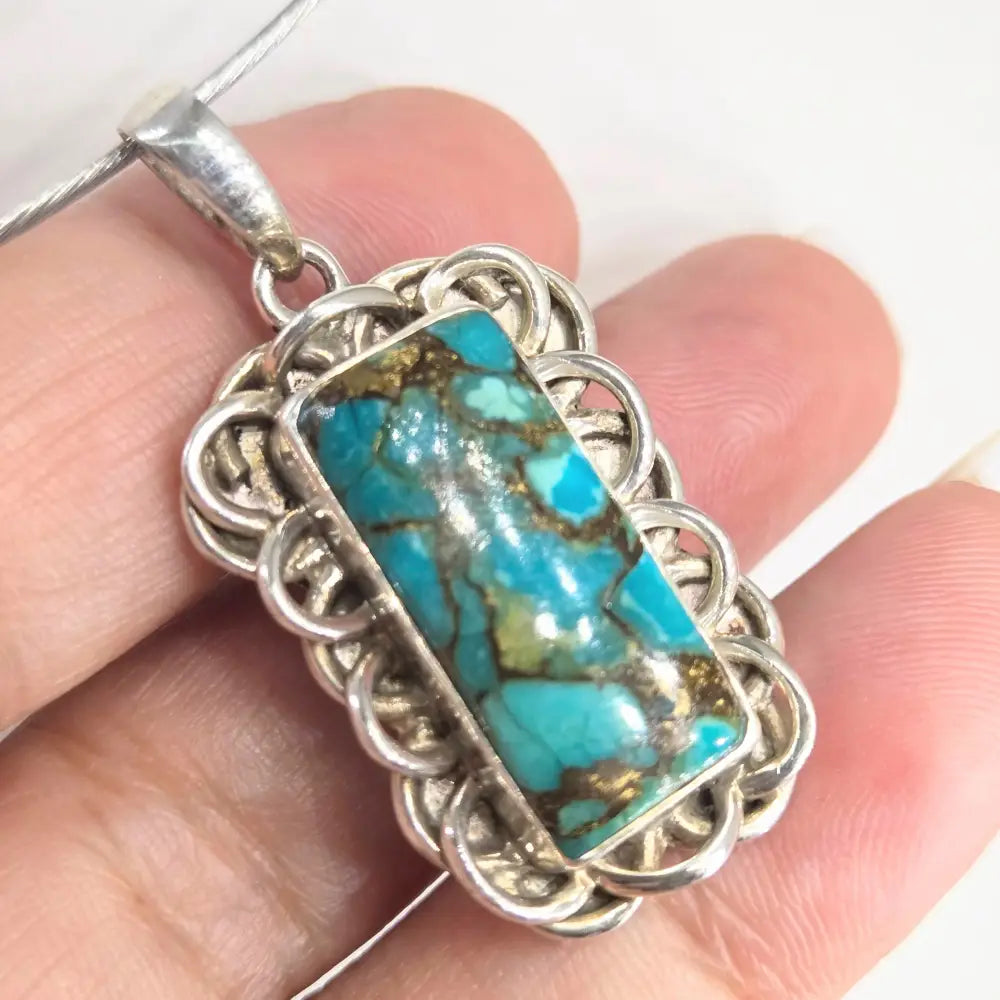 ?TUrquoise Signal’ Pendant Necklace - Mojave Turquoise Sterling - Key West Local Luxe