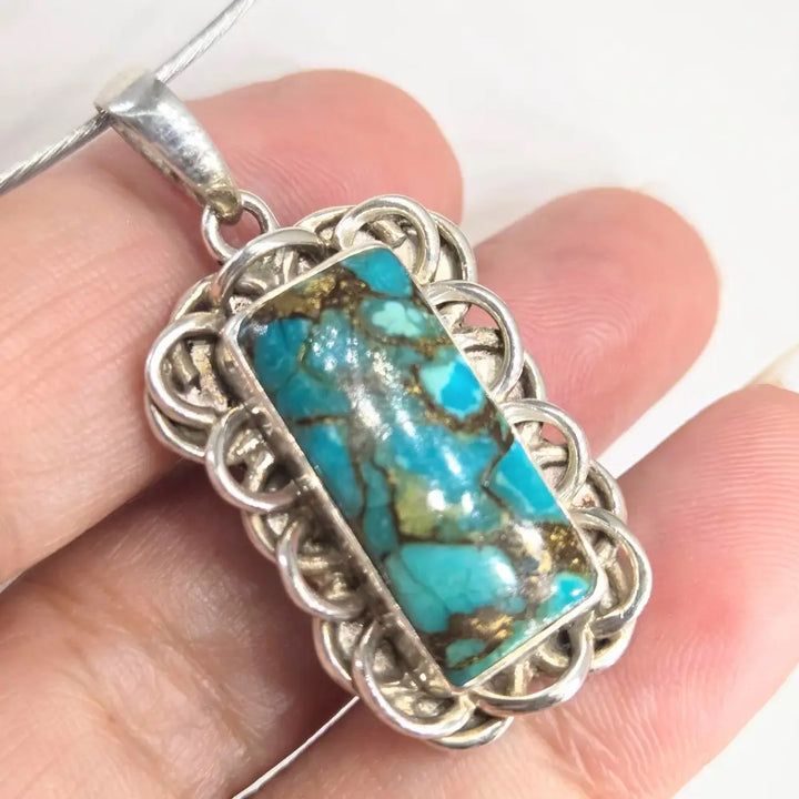 ?TUrquoise Signal’ Pendant Necklace - Mojave Turquoise Sterling - Key West Local Luxe