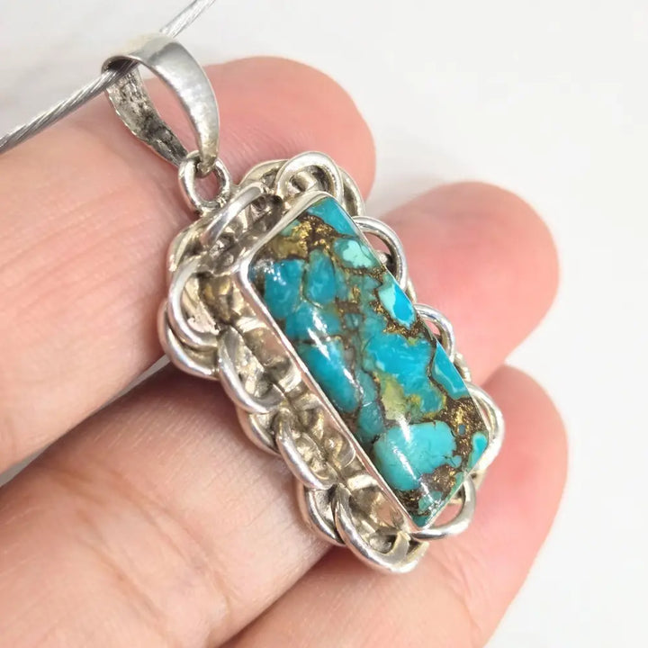 ?TUrquoise Signal’ Pendant Necklace - Mojave Turquoise Sterling - Key West Local Luxe