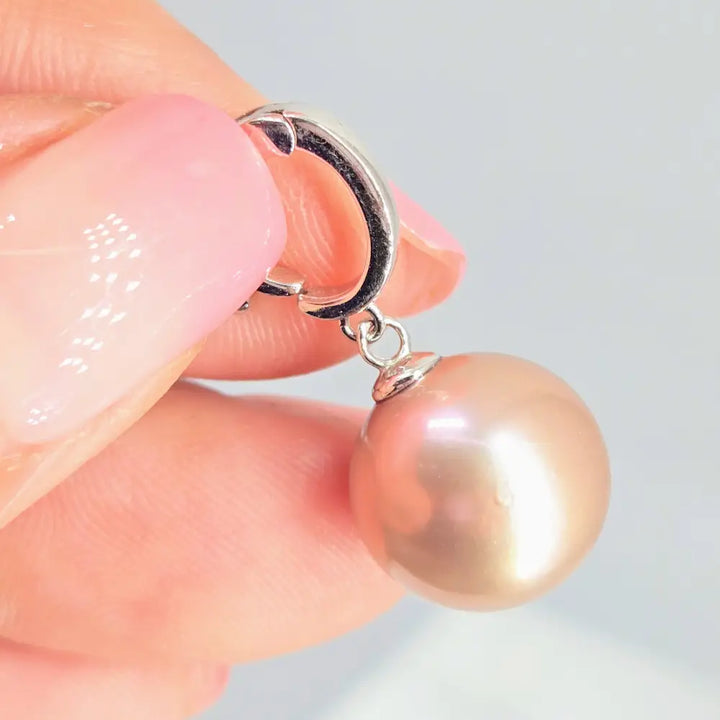 ?TWilight Glow’ Pendant Necklace - Pearl Anti-tarnish Sterling Peach & Gray Moonstone Strand