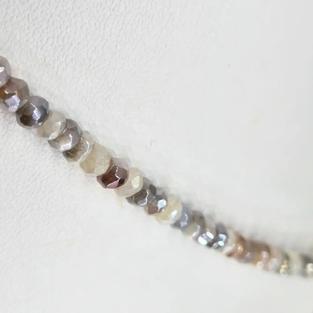 ?TWilight Glow’ Pendant Necklace - Pearl Anti-tarnish Sterling Peach & Gray Moonstone Strand