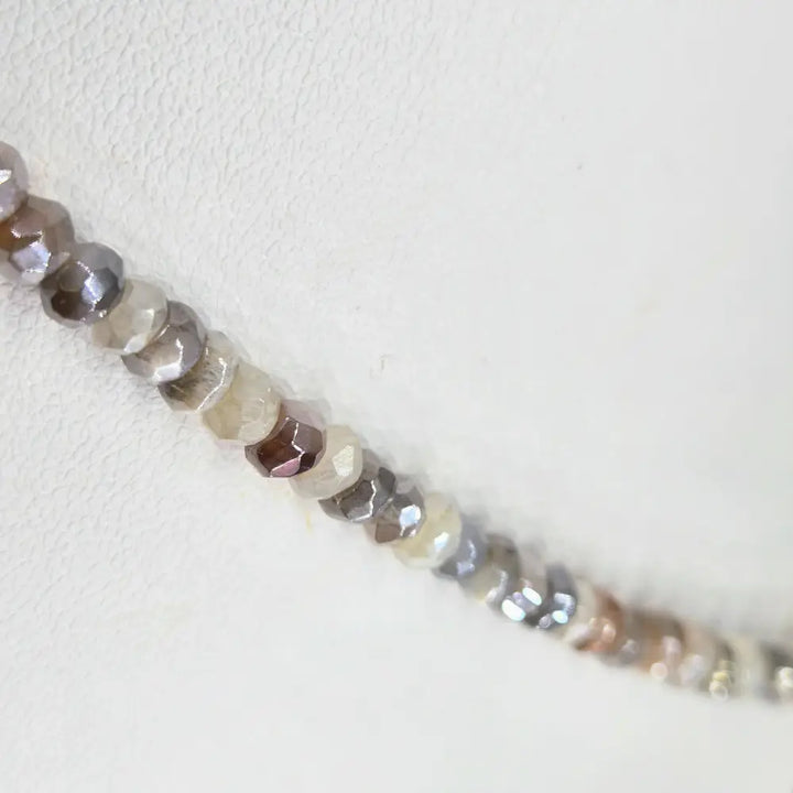 ?TWilight Glow’ Pendant Necklace - Pearl Anti-tarnish Sterling Peach & Gray Moonstone Strand