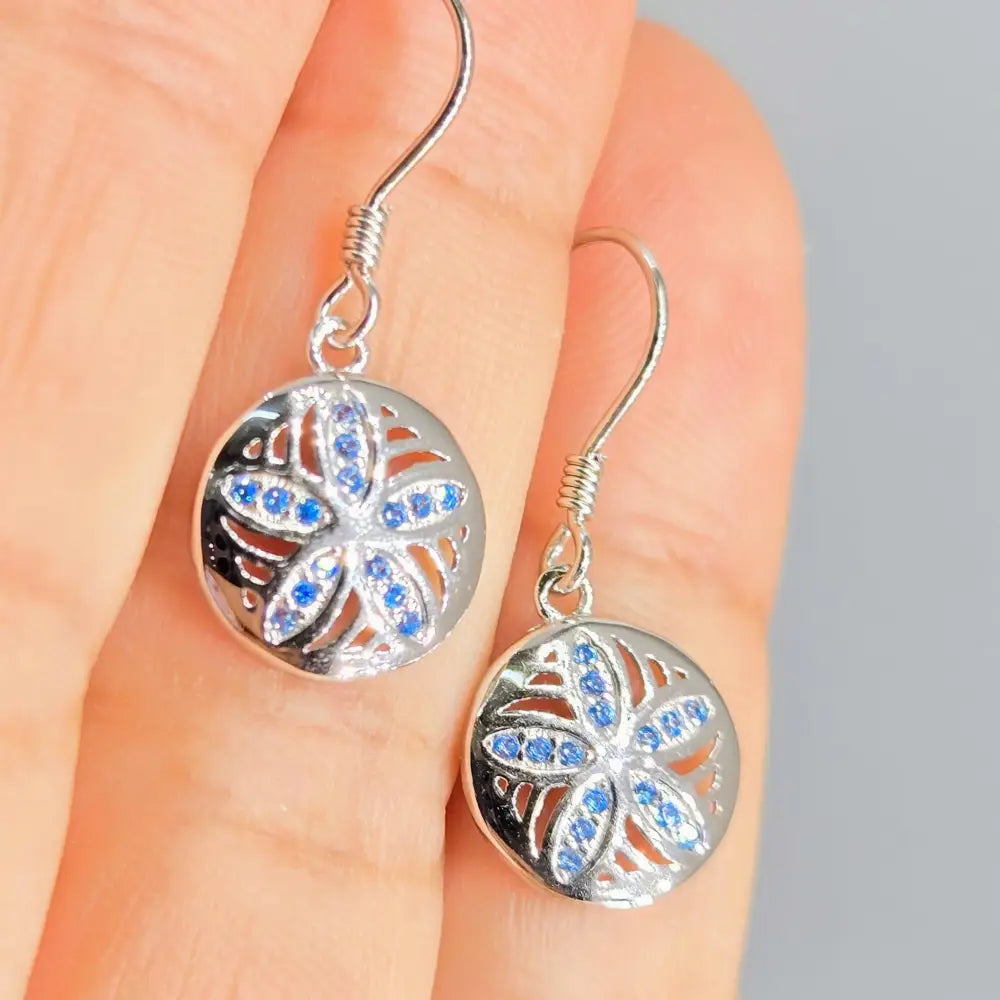 ?TWo Dollahs’ 1’’ Earrings - Topaz Crystals Anti-tarnish Sterling