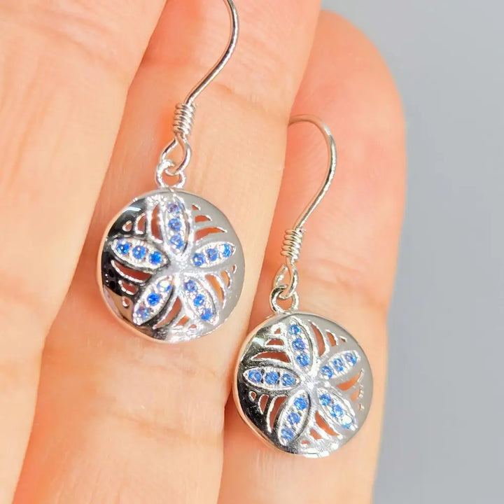 ?TWo Dollahs’ 1’’ Earrings - Topaz Crystals Anti-tarnish Sterling