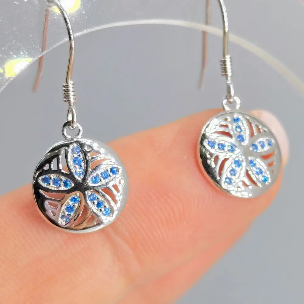 ?TWo Dollahs’ 1’’ Earrings - Topaz Crystals Anti-tarnish Sterling