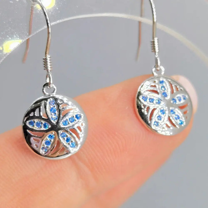 ?TWo Dollahs’ 1’’ Earrings - Topaz Crystals Anti-tarnish Sterling