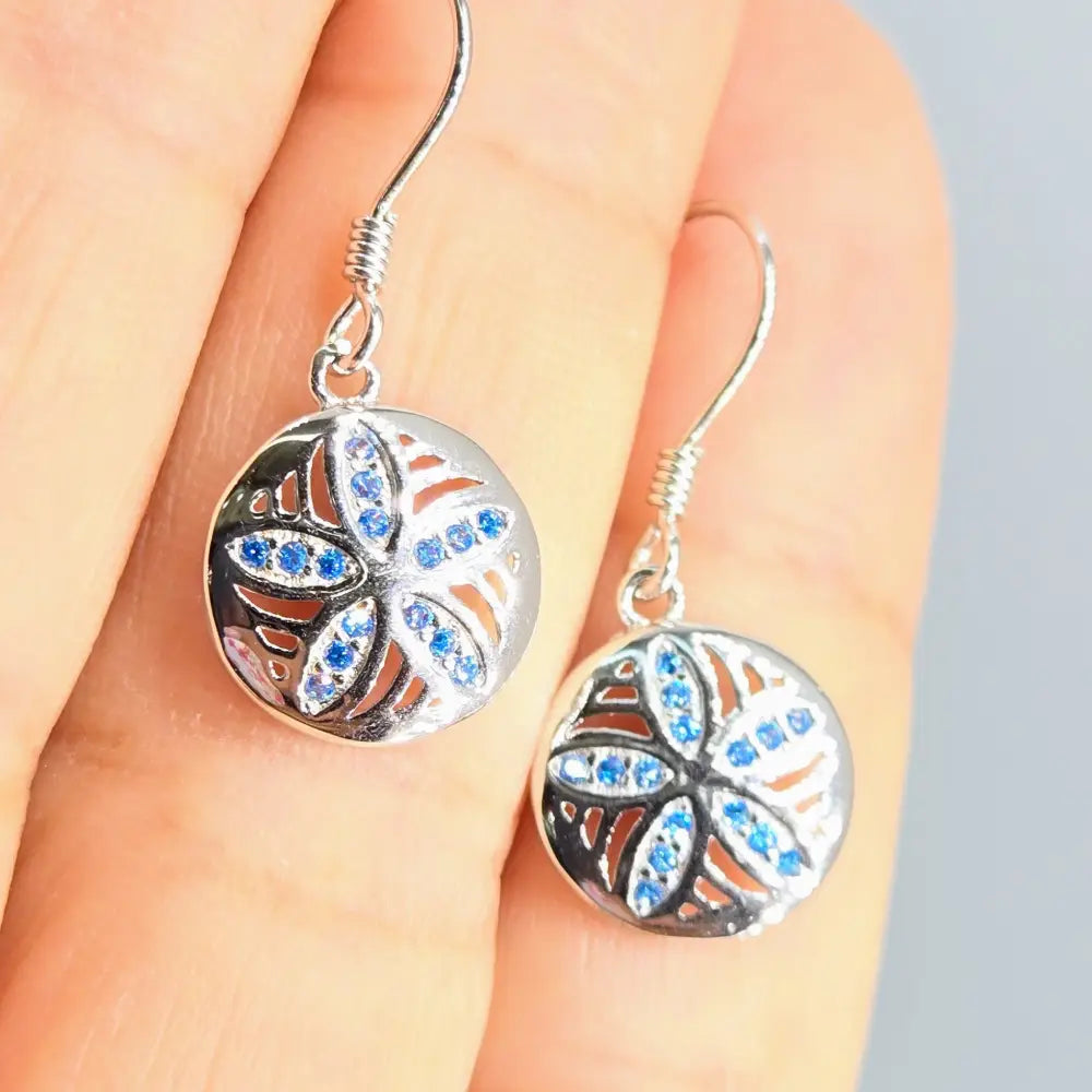 ?TWo Dollahs’ 1’’ Earrings - Topaz Crystals Anti-tarnish Sterling