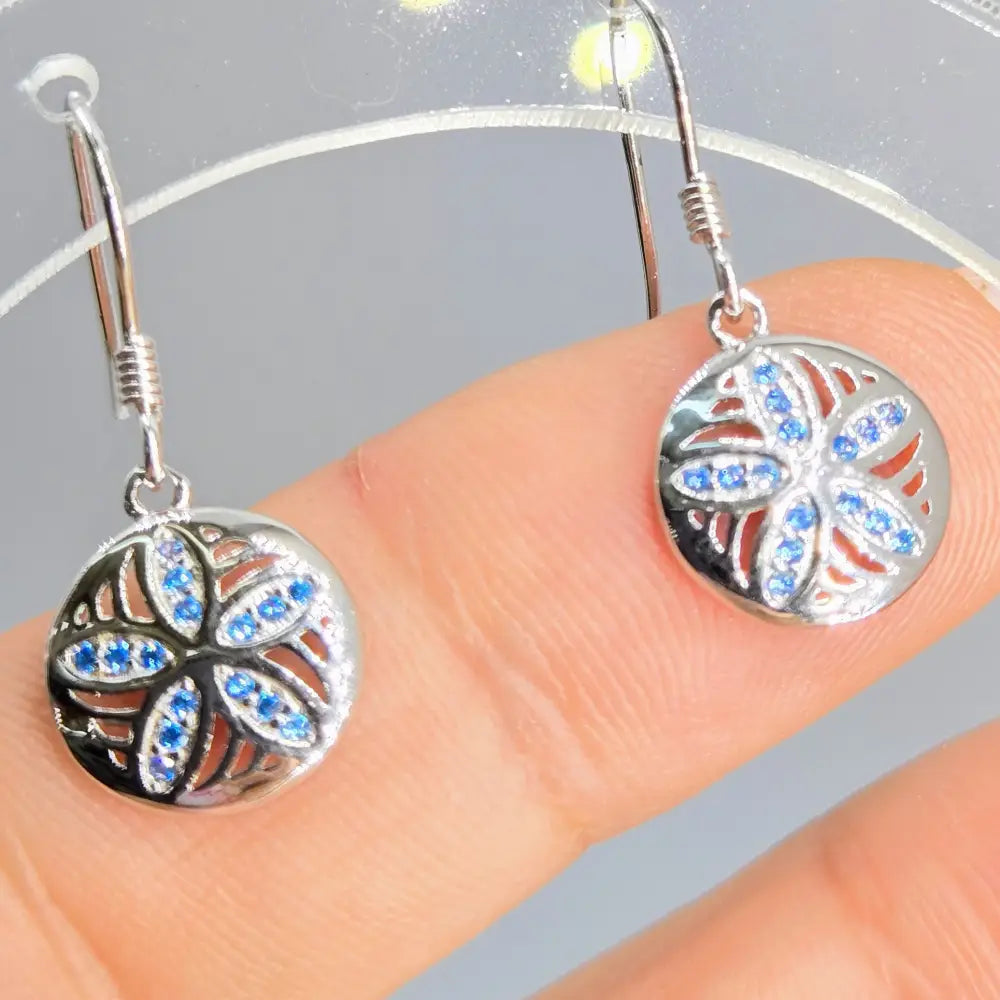 ?TWo Dollahs’ 1’’ Earrings - Topaz Crystals Anti-tarnish Sterling
