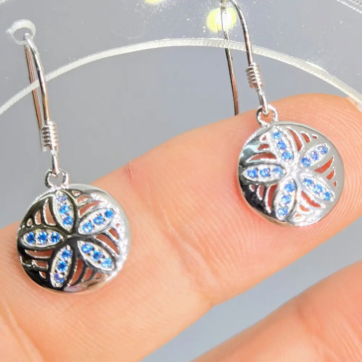 ?TWo Dollahs’ 1’’ Earrings - Topaz Crystals Anti-tarnish Sterling