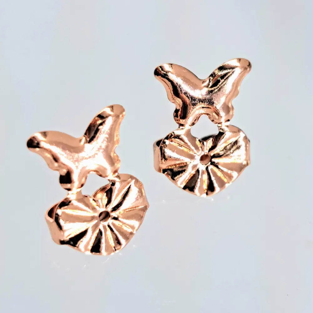 Weight Lifter Backs - Hypoallergenic Plated Earring - Rose Gold - Accessory