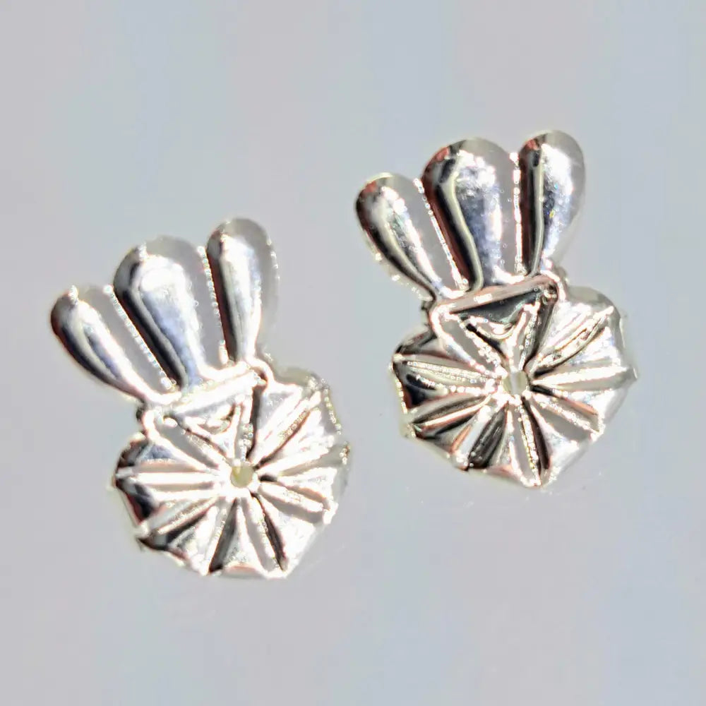 Weight Lifter Backs - Hypoallergenic Plated Earring - Silver - Accessory
