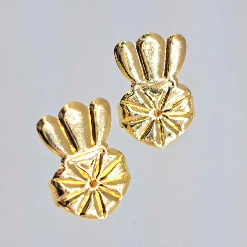 Weight Lifter Backs - Hypoallergenic Plated Earring - Yellow Gold - Earrings