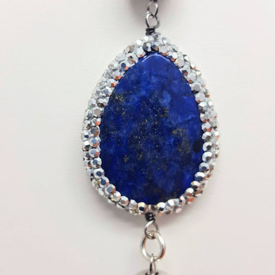 Lapis with Crystal Pave Necklace
