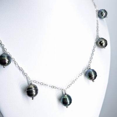 "Ring-A-Ling" Necklace - Tahitian Pearls, Sterling