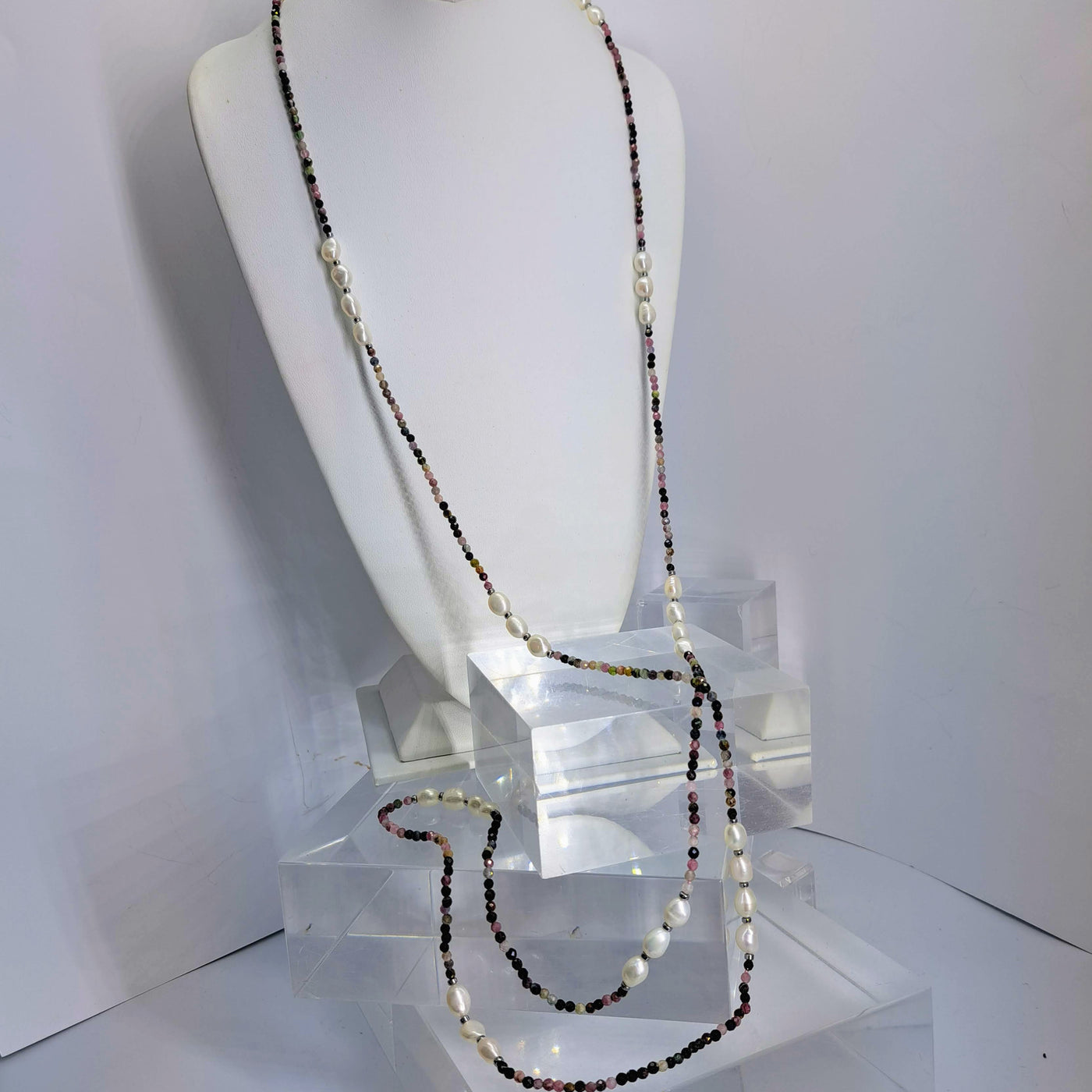 "La Tourmalina" Necklace - Tourmaline, Pearls, Sterling