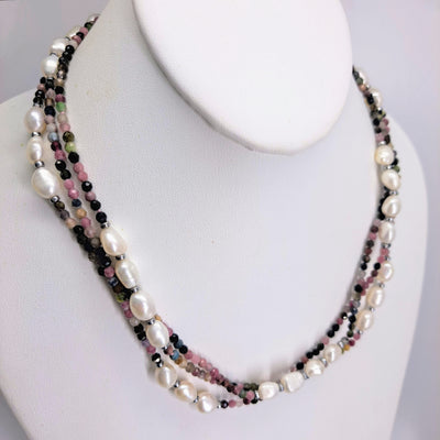 "La Tourmalina" Necklace - Tourmaline, Pearls, Sterling