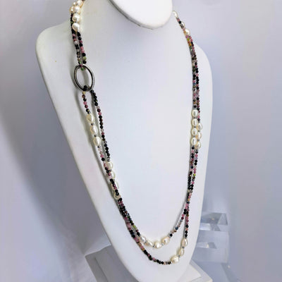 "La Tourmalina" Necklace - Tourmaline, Pearls, Sterling