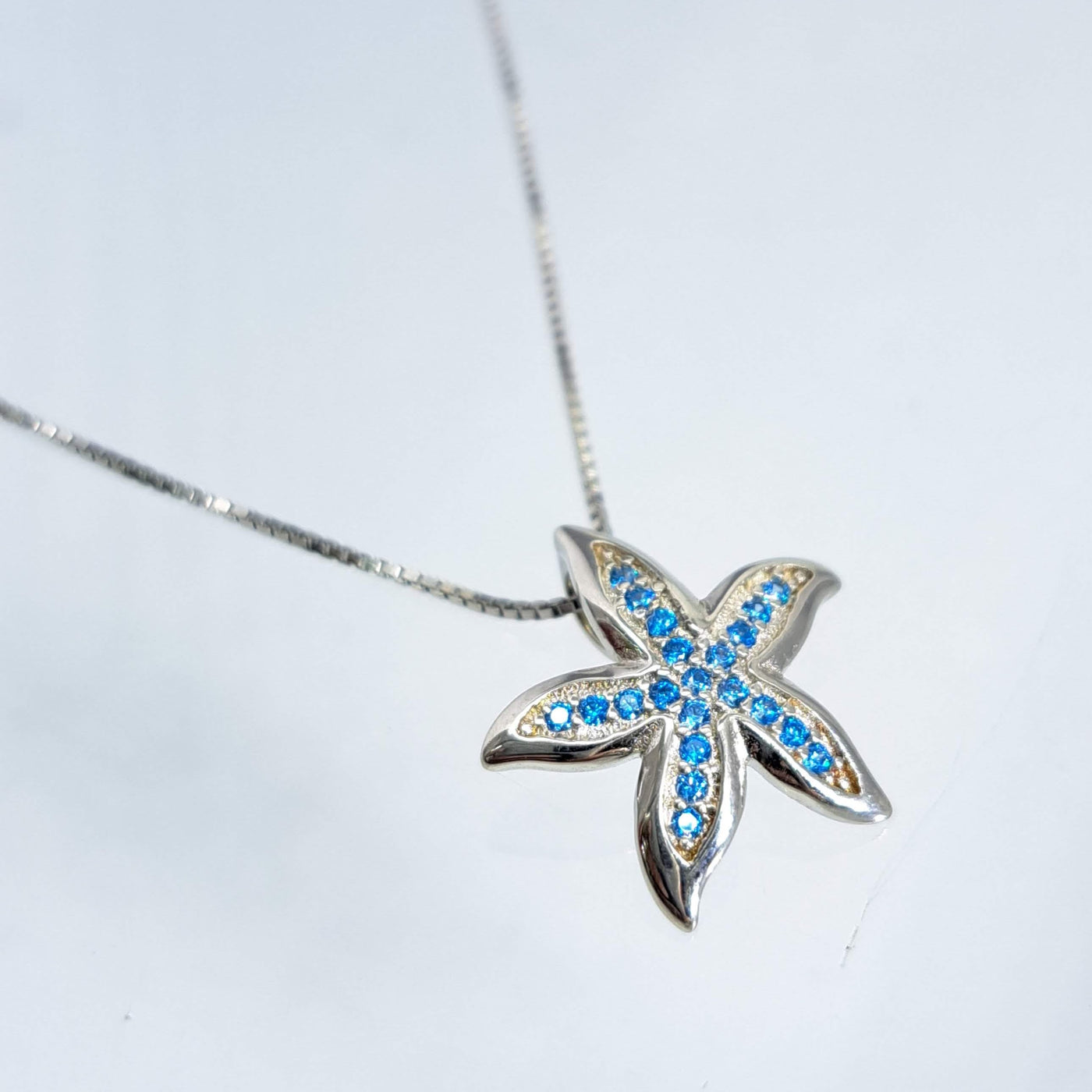 "Star Baby" Necklace - Blue Topaz, Anti-tarnish Sterling