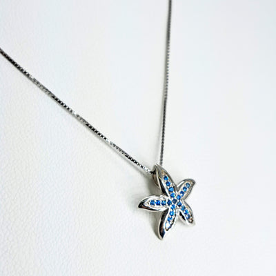 "Star Baby" Necklace - Blue Topaz, Anti-tarnish Sterling