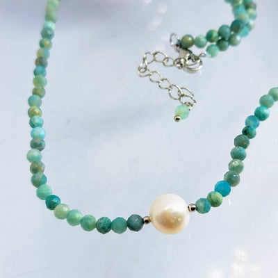"Mermaid Style" Necklace - Amazonite, Pearl, Sterling